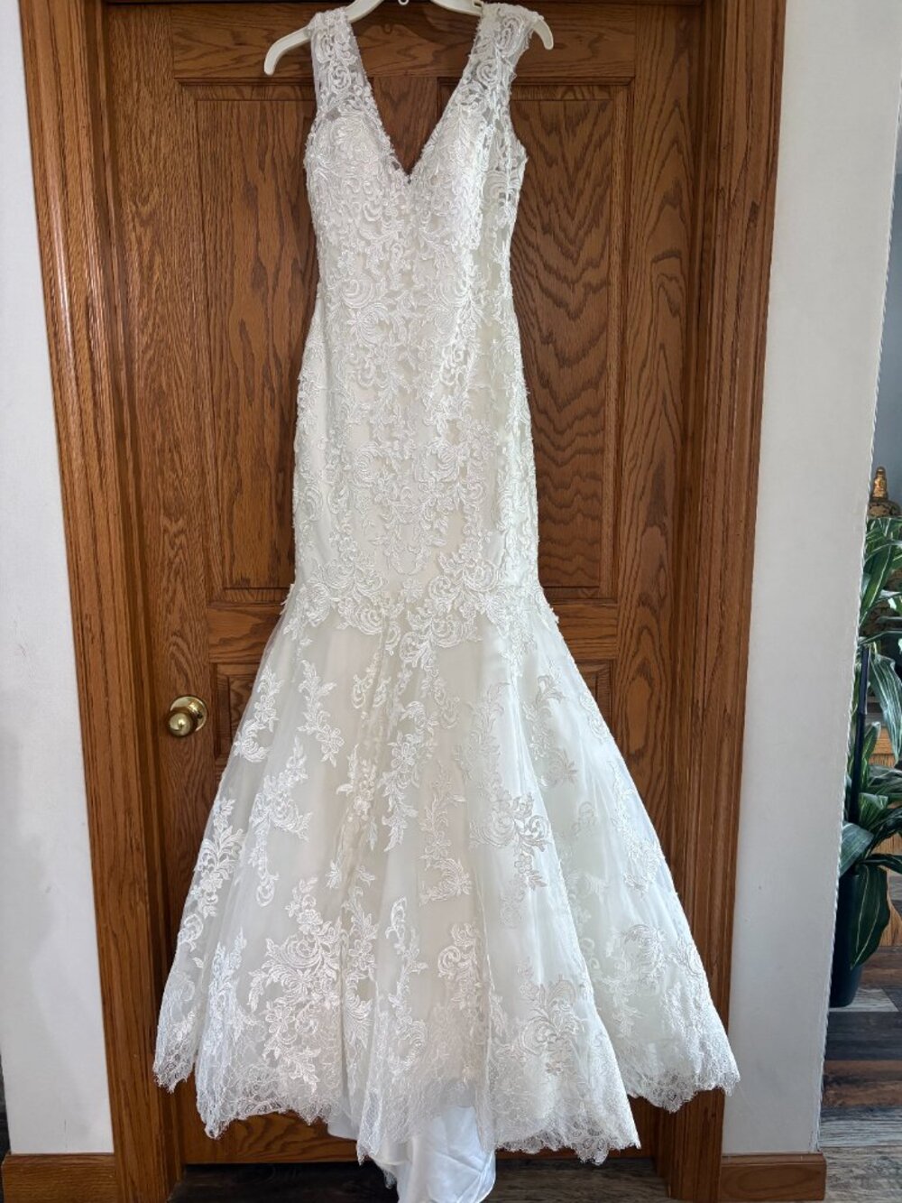 Allure Wedding Gown Cap lace sleeves.